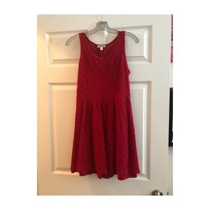 Casual Short red lace dress